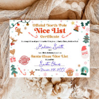 Certificat de la liste gentille du Pôle Nord de Sa