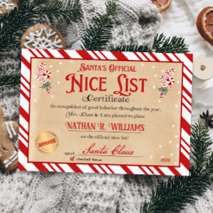 Invitation Certificat Nice de Père Noël approuvé deux fois vé