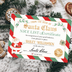 Invitation Certificat Nice de Père Noël Sceau d'approbation