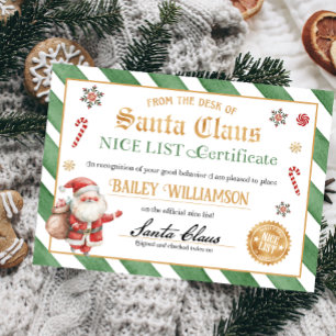 Invitation Certificat Nice de Père Noël Sceau d'approbation