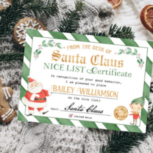 Invitation Certificat Nice de Père Noël Sceau d'approbation