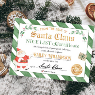 Invitation Certificat Nice de Père Noël Sceau d'approbation