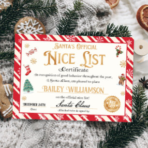 Invitation Certificat officiel de la liste de Nice de père No