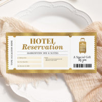 Certificat séjour de vacances à l'hôtel Or