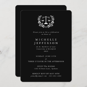 Invitation Certifications en droit noir+blanc Laurel Wreath
