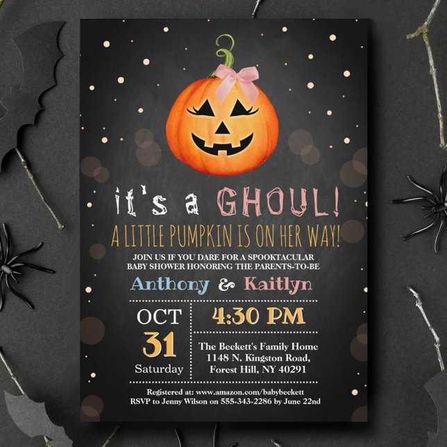 Invitation C'est A Ghoul ! Baby shower d'Halloween petit Citr (Créateur téléchargé)
