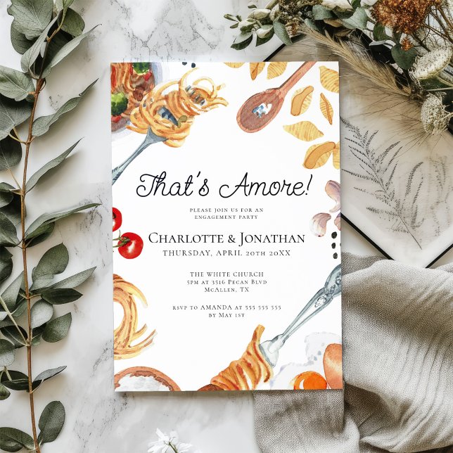 Invitation C'est Amore Italian Script Engagement Party (Créateur téléchargé)