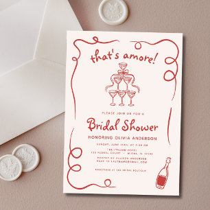 Invitation C'est Amore Italien Main Drawn Fête des mariées ro