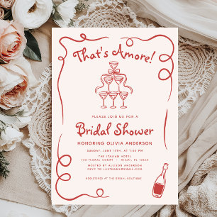 Invitation C'est Amore Italien Main Drawn Fête des mariées ro