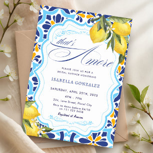 Invitation C'est Amore Italien Majolica Tiles Fête des mariée