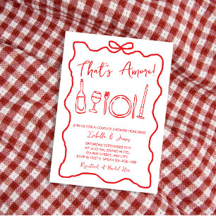 Invitation C'est Amore Main Drawn Couples Italien Douche