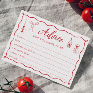 Invitation C'est Amore Pizza Fête des mariées Advice Card