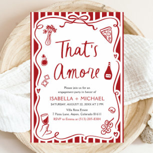Invitation C'est Amore Whimsical Italian Engagement Party