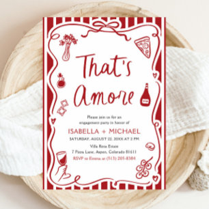 Invitation C'est Amore Whimsical Italian Engagement Party