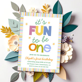 Invitation C'est Amusant d'Être une Fête d'Anniversaire Color
