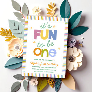 Invitation C'est Amusant d'être une Fête d'Anniversaire Color
