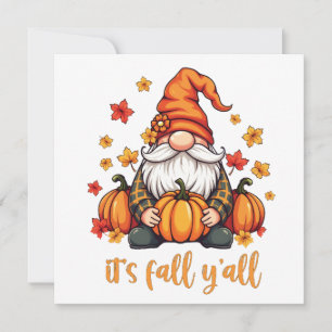 Invitation C'est Automne Y'all Gnomes Citrouille Automne Than