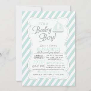 Invitation C'est Baby Boy Sailboat Nautical
