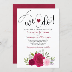 Invitation C'Est Ce Que Nous Faisons ! Élégant Mariage Boho M
