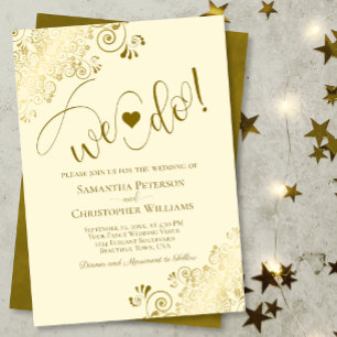 Invitation C'Est Ce Que Nous Faisons ! Elégant Mariage Frilly
