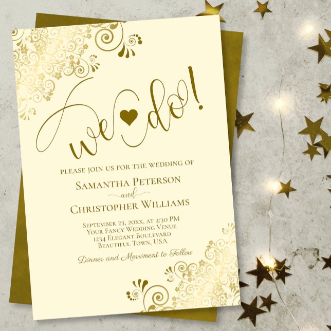 Invitation C'Est Ce Que Nous Faisons ! Elégant Mariage Frilly (Créateur téléchargé)