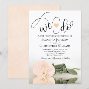 Invitation C'Est Ce Que Nous Faisons ! Élégant Pale Peach Ros