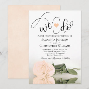 Invitation C'Est Ce Que Nous Faisons ! Élégant Pale Peach Ros