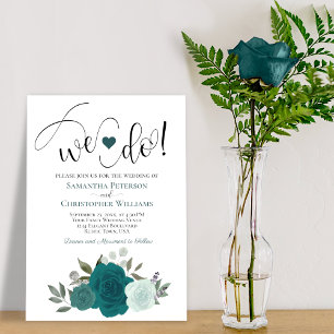 Invitation C'Est Ce Que Nous Faisons ! Elégant Turquoise & Aq