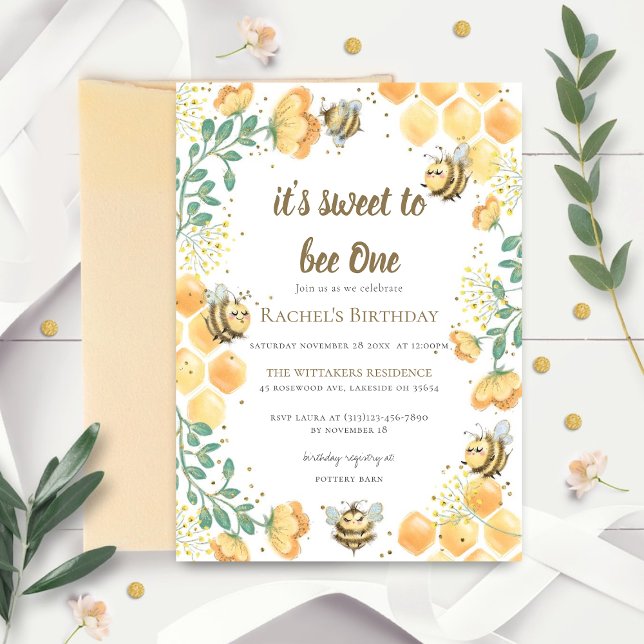 Invitation C'est doux d'être un premier anniversaire Invitati (Créateur téléchargé)