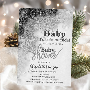 Invitation C'est froid dehors, bébé cônes de pin Shower