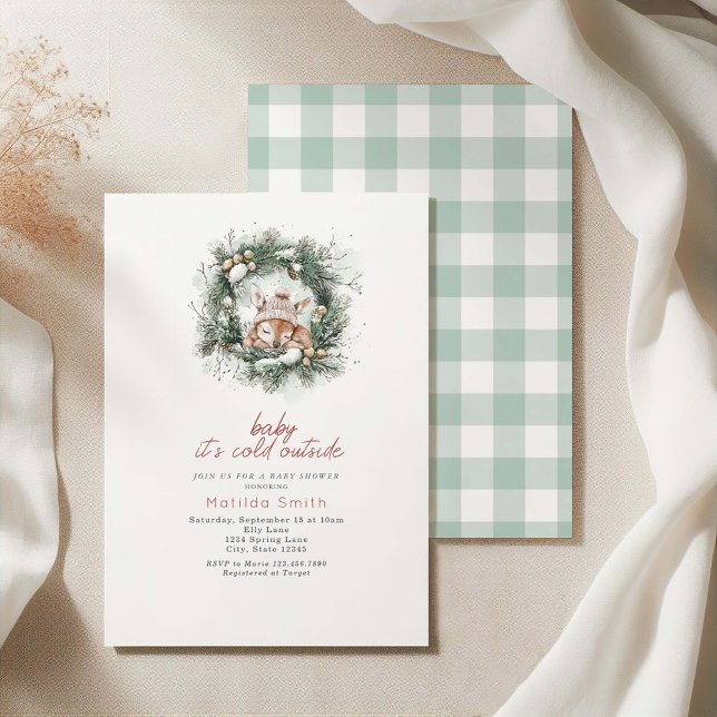 Invitation C'est Froid Dehors Bébé Shower Cerf Mignon (Créateur téléchargé)
