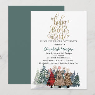 Invitation C'est Froid Dehors Fête Prénatale Bébé sous les Pi