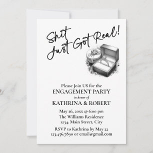 Invitation C'Est Juste Réel ! Elegant Engagement Party