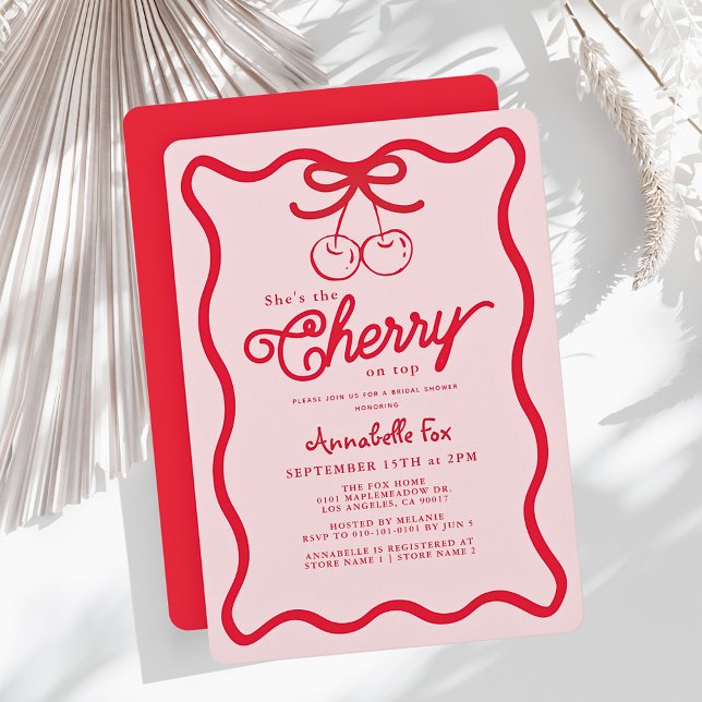 Invitation C'est la cerise sur la Fête des mariées tirée à la (Créateur téléchargé)