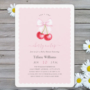 Invitation C'est la cerise sur le Baby shower de la corneille