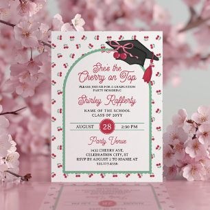 Invitation C'est la cerise sur le gâteau Fête de fin d'études