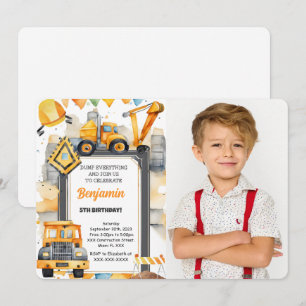 Invitation C'est la construction photo d'anniversaire