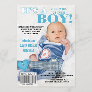 Invitation C'est la couverture d'un magazine pour bébés rebon