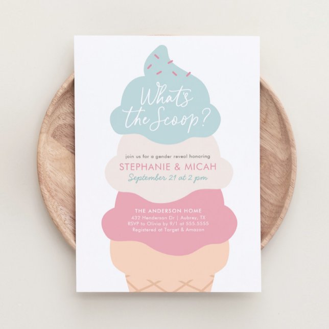 Invitation C'est la fête de la crème glacée Scoop (Créateur téléchargé)