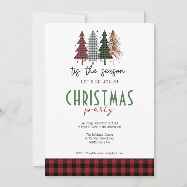 Invitation C'Est La Fête De Noël Des Arbres Plantés En Saison (Devant)