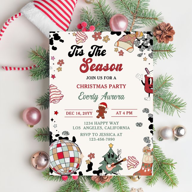 Invitation C'Est La Fête De Noël Du Disco Ball De La Saison (Créateur téléchargé)