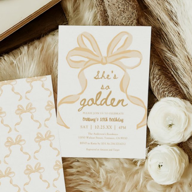 Invitation C'est la fête des 10 ans de la fille d'or (Créateur téléchargé)