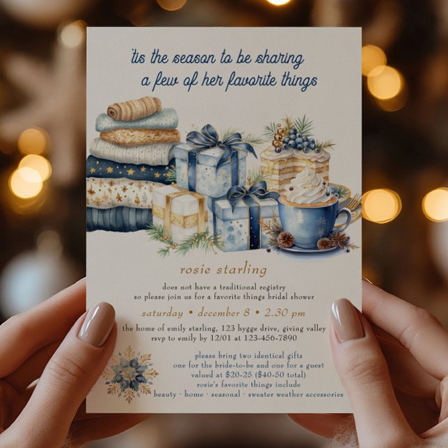 Invitation C'est la Fête des mariées des choses préférées de  (favorite things christmas bridal shower invitation by Darling & May)