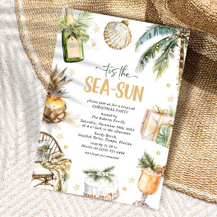 Invitation C'est la fête tropicale de Noël Sea-Sun