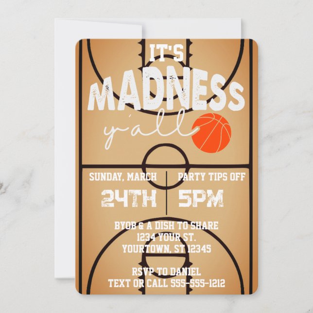 Invitation C'est la folie Y'all Basketball Watch Party (Devant)