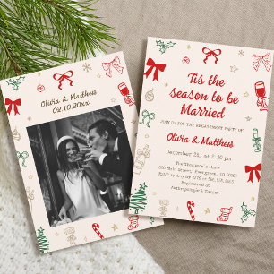 Invitation C'est la saison de la fête de fiançailles de Noël
