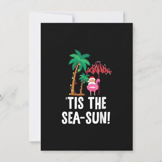 Invitation C'est la saison de Noël tropical Sea-Sun Père Noël (Devant)