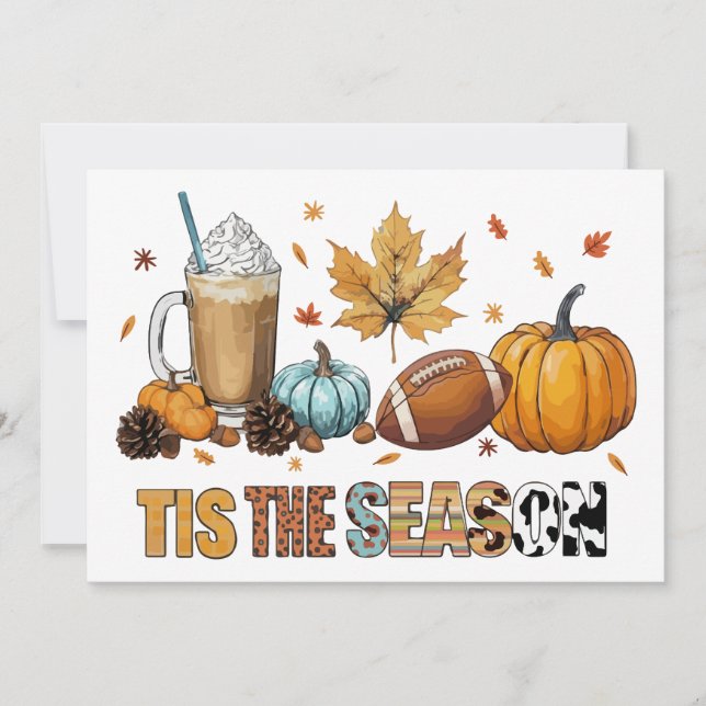 Invitation C'est la saison Herbstzeit mit Football und Kaffee (Devant)