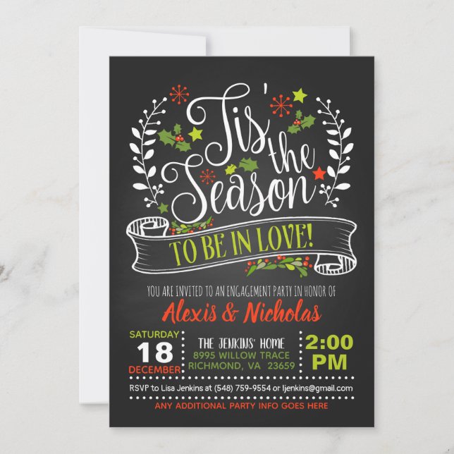 Invitation C'est la saison pour être dans l'amour Fiançailles (Devant)