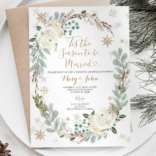 Invitation C'est la saison pour être marié hiver Floral